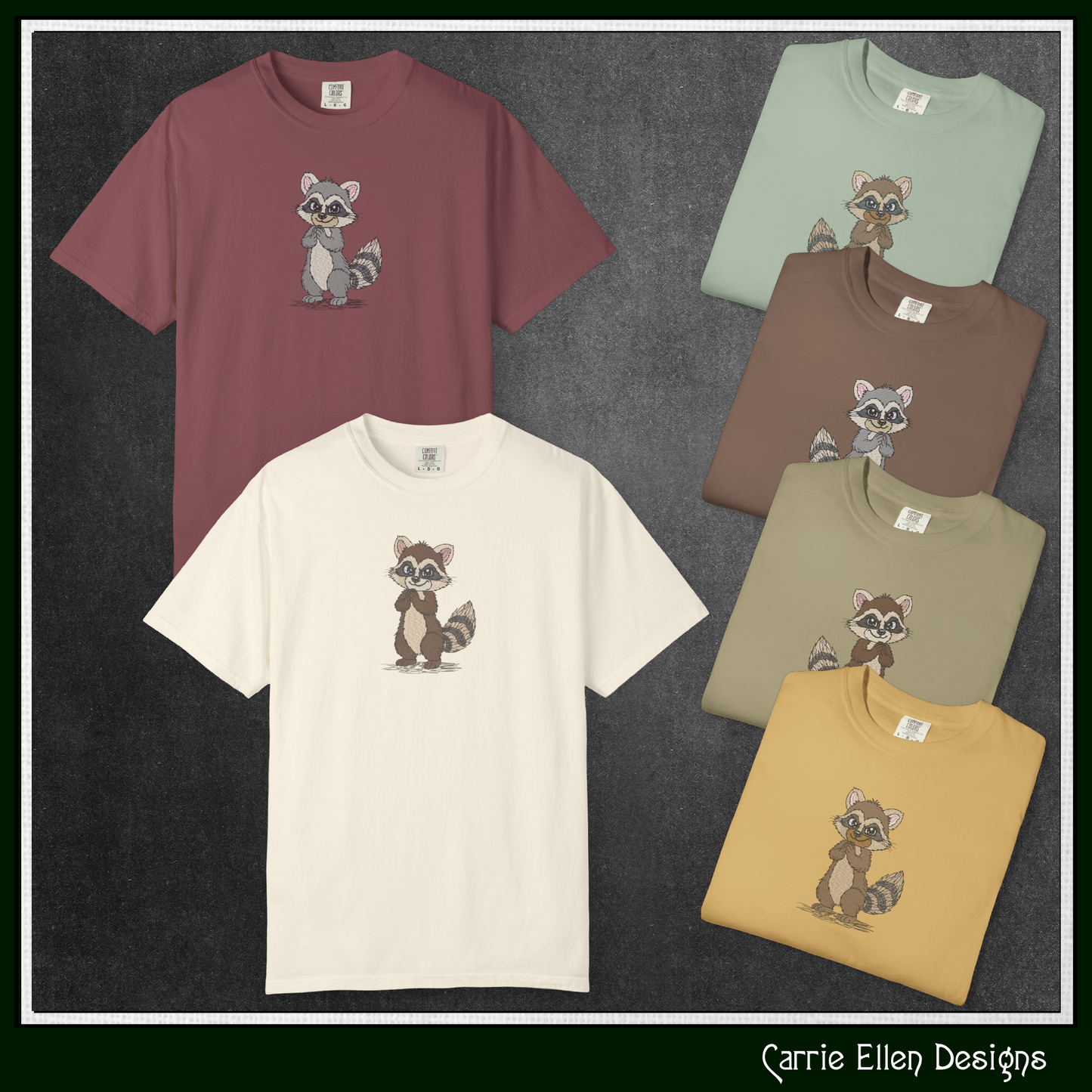 Devious Raccoon Machine Embroidery Design | Funny Mischievous Cartoon Raccoon Stitch File, 6 Sizes (3840)