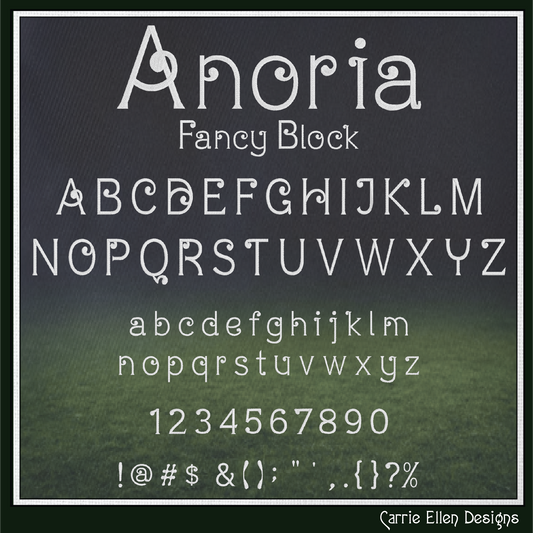 Anoria Fancy Block BX Fonts and Lettering Stitch Files, Artistic Style Alphabet Machine Embroidery (3846)