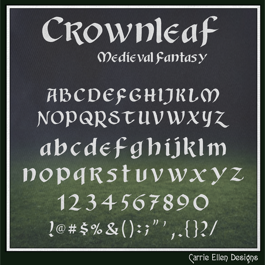 Crownleaf BX Fonts and Lettering Stitch Files, Medieval Fantasy Style Alphabet Machine Embroidery (3859)