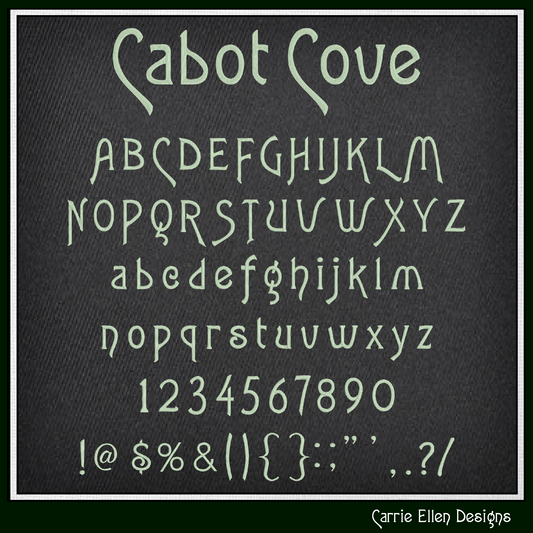 Cabot Cove Decorative BX Font & Lettering Stitch Files |Native Embrilliance Machine Embroidery Font (4006)