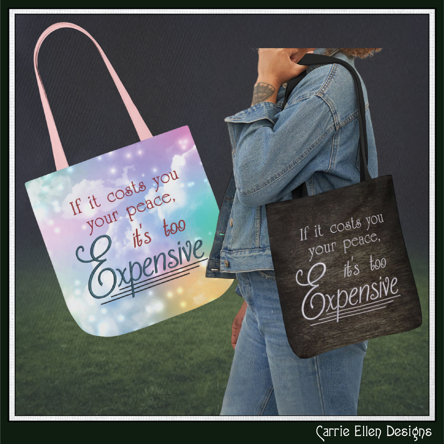 If It Costs You Your Peace It’s Too Expensive Machine Embroidery Design | Sassy Inspirational Quote, 6 Sizes (4007)