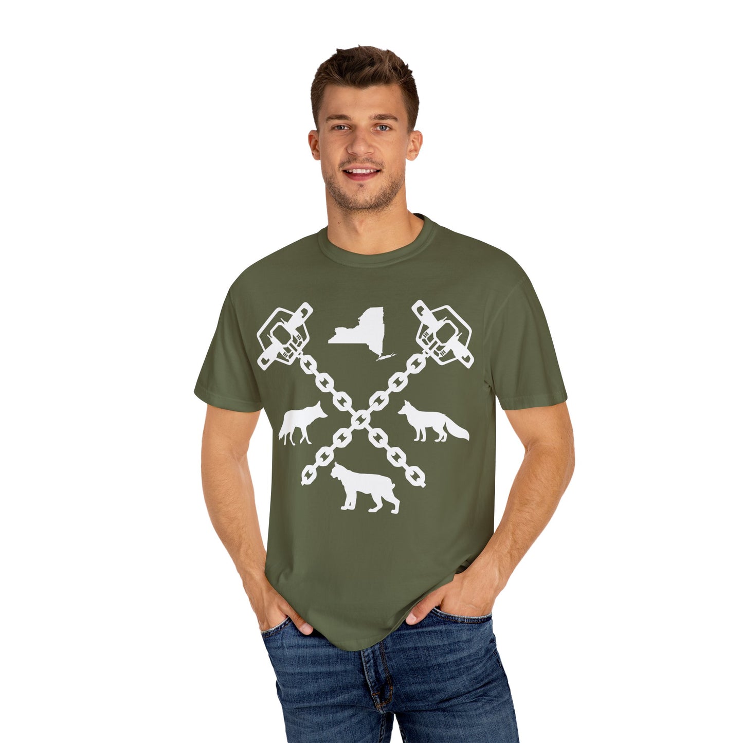 New York Trapper Unisex Comfort Colors T-Shirt – Hunter Lover Gift, Rustic Outdoor Graphic Tee (P6028)