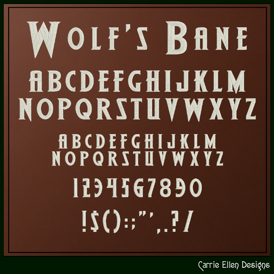 Wolf’s Bane Block Serif BX Font & Lettering Stitch Files | Native Embrilliance Machine Embroidery Font (4068)