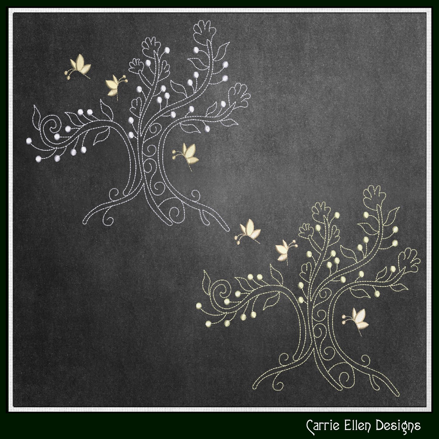 Tree of Life with Butterflies Machine Embroidery Design | Floral Tree Embroidery File | Butterfly Nature Stitch Pattern, 6 Sizes (4211)
