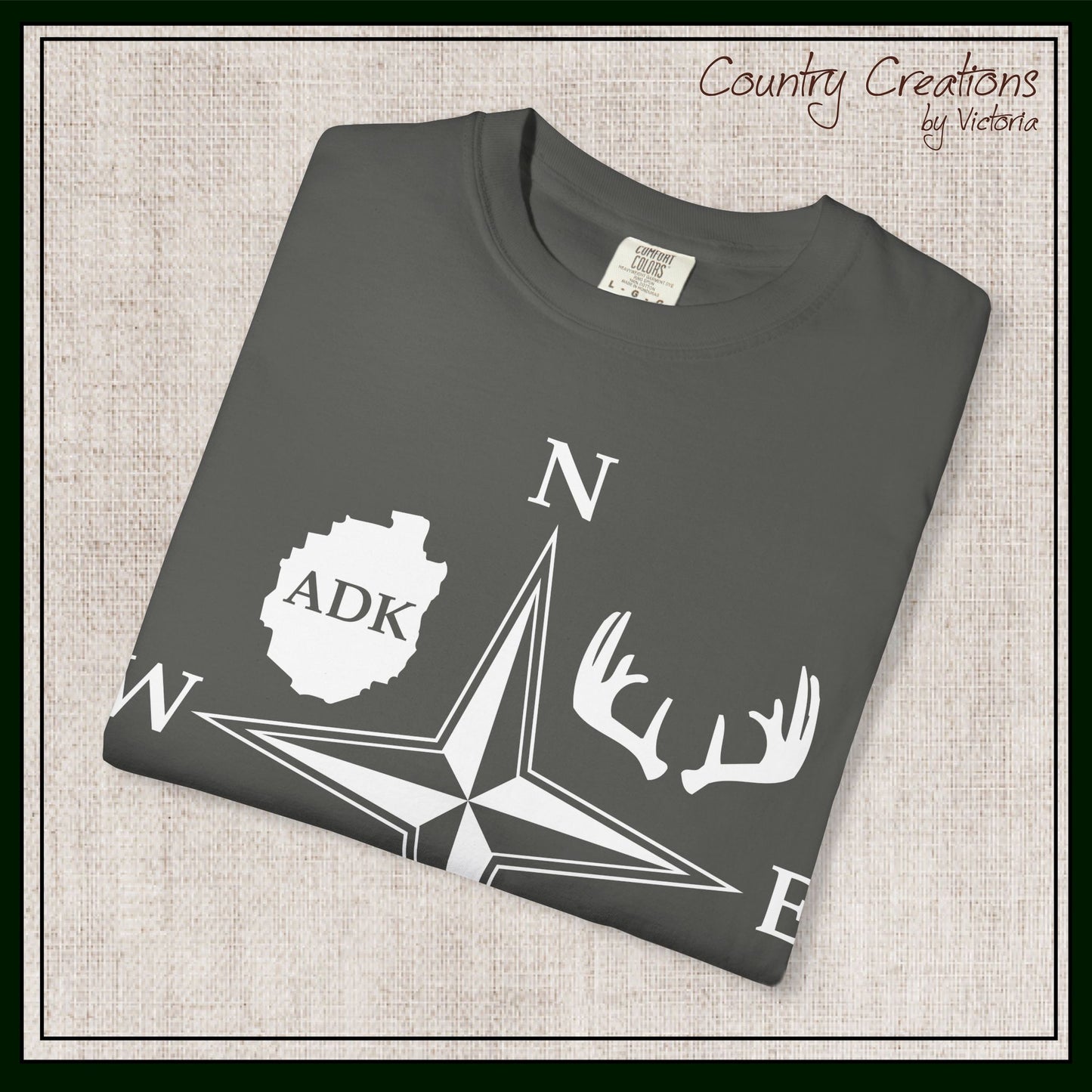 Adirondack Adventurers Compass Comfort Colors Short Sleeve Unisex T-Shirt - ADK Hunters Compass (P6027)