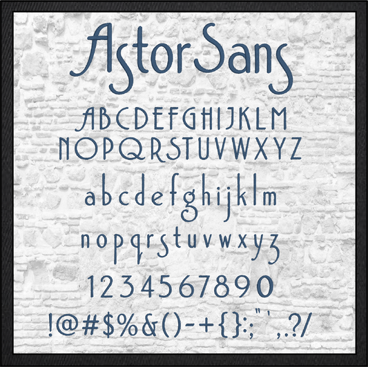Astor Sans Native BX Font | Rounded Art Deco Embrilliance Machine Embroidery Alphabet (4387)
