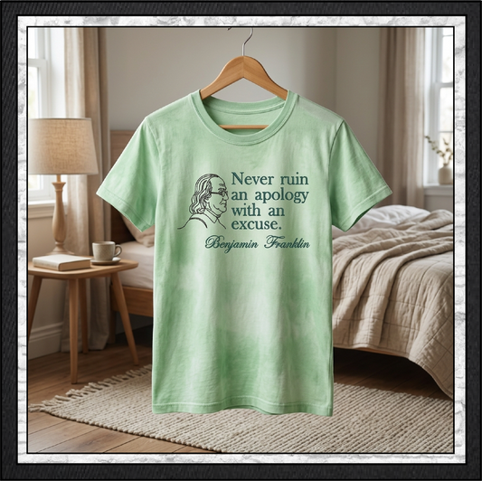 Benjamin Franklin Quote Machine Embroidery Design File - Never Ruin An Apology Historical Pattern, 6 Sizes (4394)