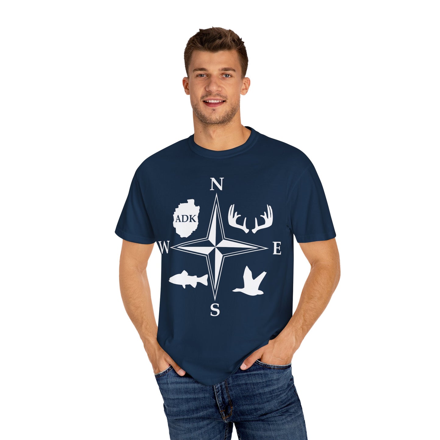 Adirondack Adventurers Compass Comfort Colors Short Sleeve Unisex T-Shirt - ADK Hunters Compass (P6027)