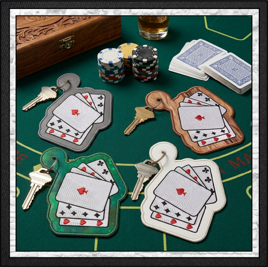 Playing Cards Key Fob / Bag Charm – In The Hoop Machine Embroidery Project (4436)