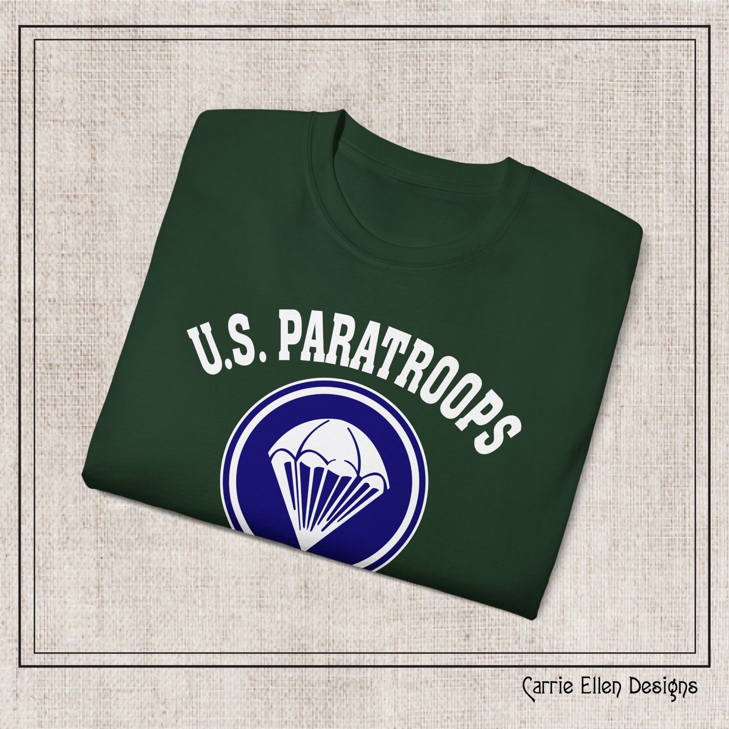 US Paratroops Camp Mackall North Carolina Short Sleeve Tee – Vintage WWII U.S. Army Reproduction T-Shirt, Military Pride Tee, Veteran Gift (P-6055)