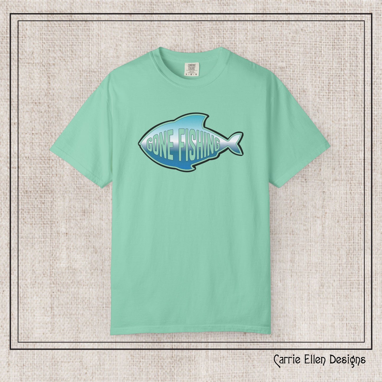 Gone Fishing Comfort Colors T-Shirt | Garment-Dyed Short Sleeve T-Shirt, Perfect for Fishing Enthusiasts (P-6065)