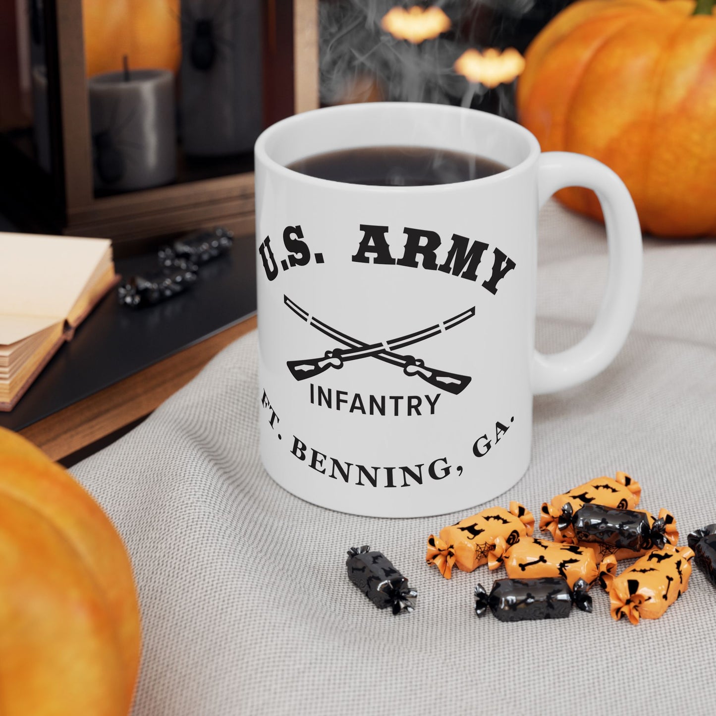 US Army Fort Benning Infantry Ceramic Mug – Vintage WWII U.S. Army Reproduction – 11oz & 15oz (P-6044)