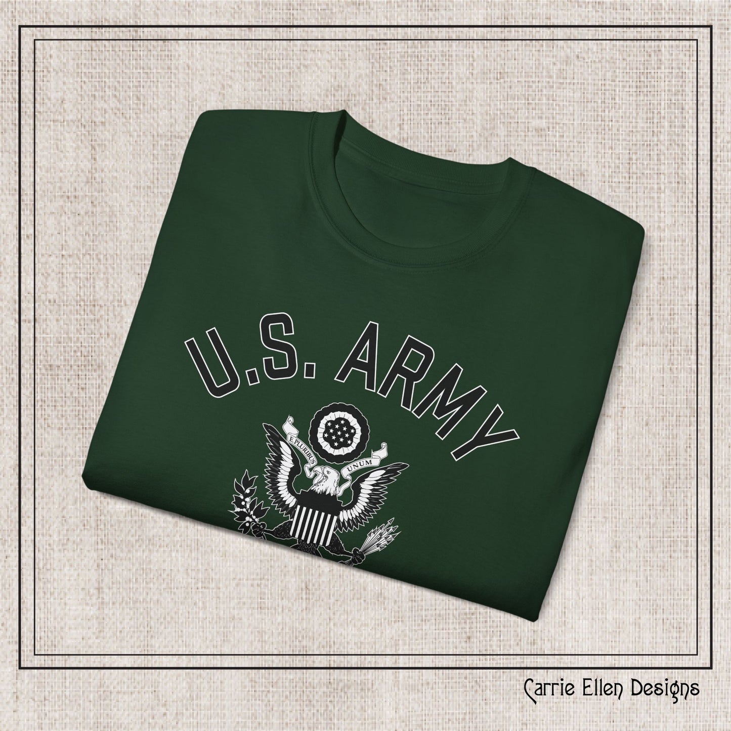 US Army Fort Bragg Eagle Emblem T-Shirt – Vintage WWII U.S. Army Reproduction Unisex Ultra Cotton Tee (P-6039)