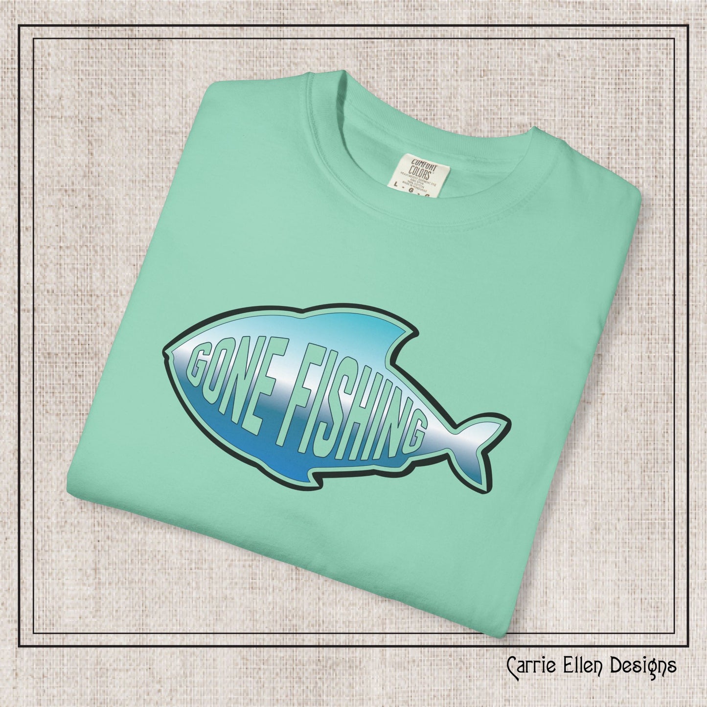 Gone Fishing Comfort Colors T-Shirt | Garment-Dyed Short Sleeve T-Shirt, Perfect for Fishing Enthusiasts (P-6065)