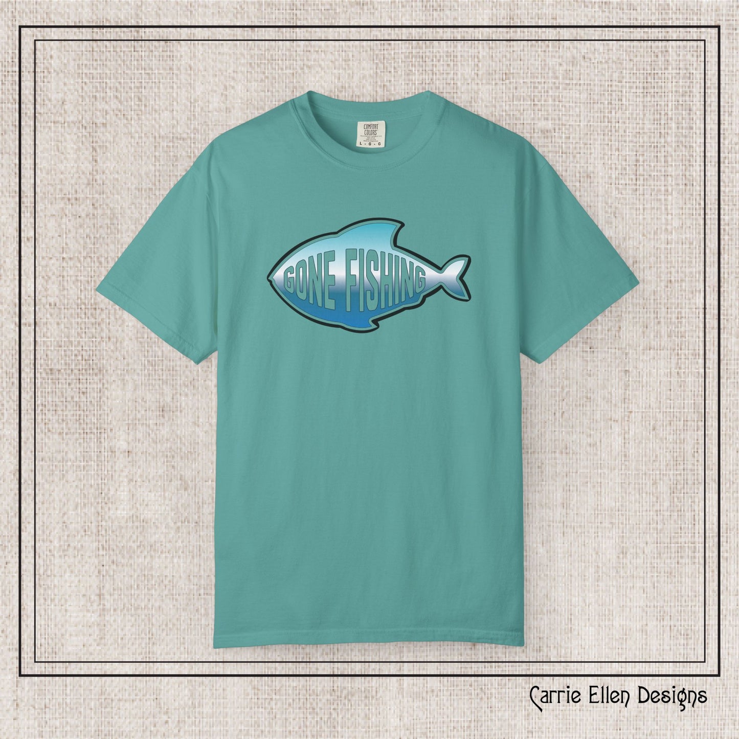 Gone Fishing Comfort Colors T-Shirt | Garment-Dyed Short Sleeve T-Shirt, Perfect for Fishing Enthusiasts (P-6065)