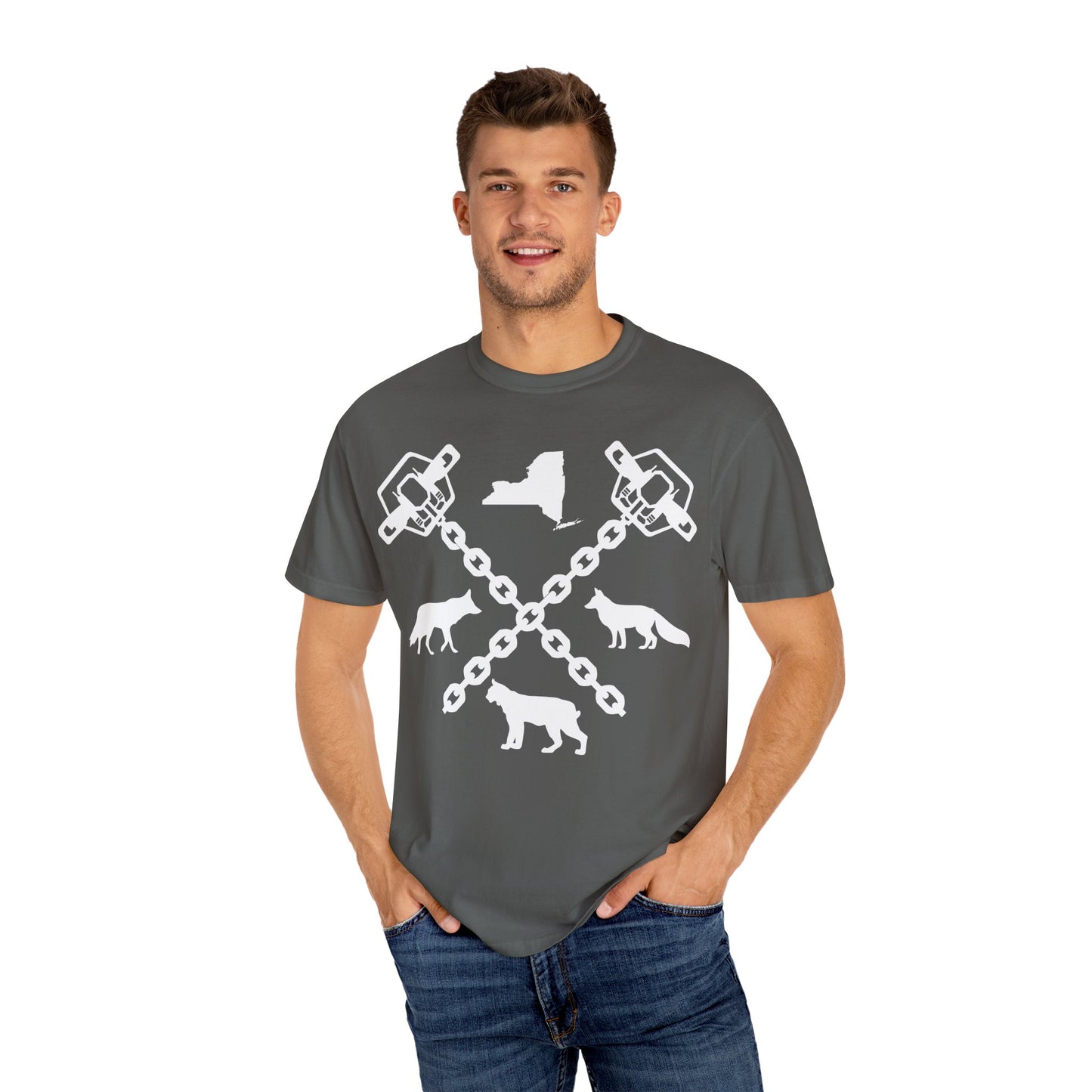 New York Trapper Unisex Comfort Colors T-Shirt – Hunter Lover Gift, Rustic Outdoor Graphic Tee (P6028)