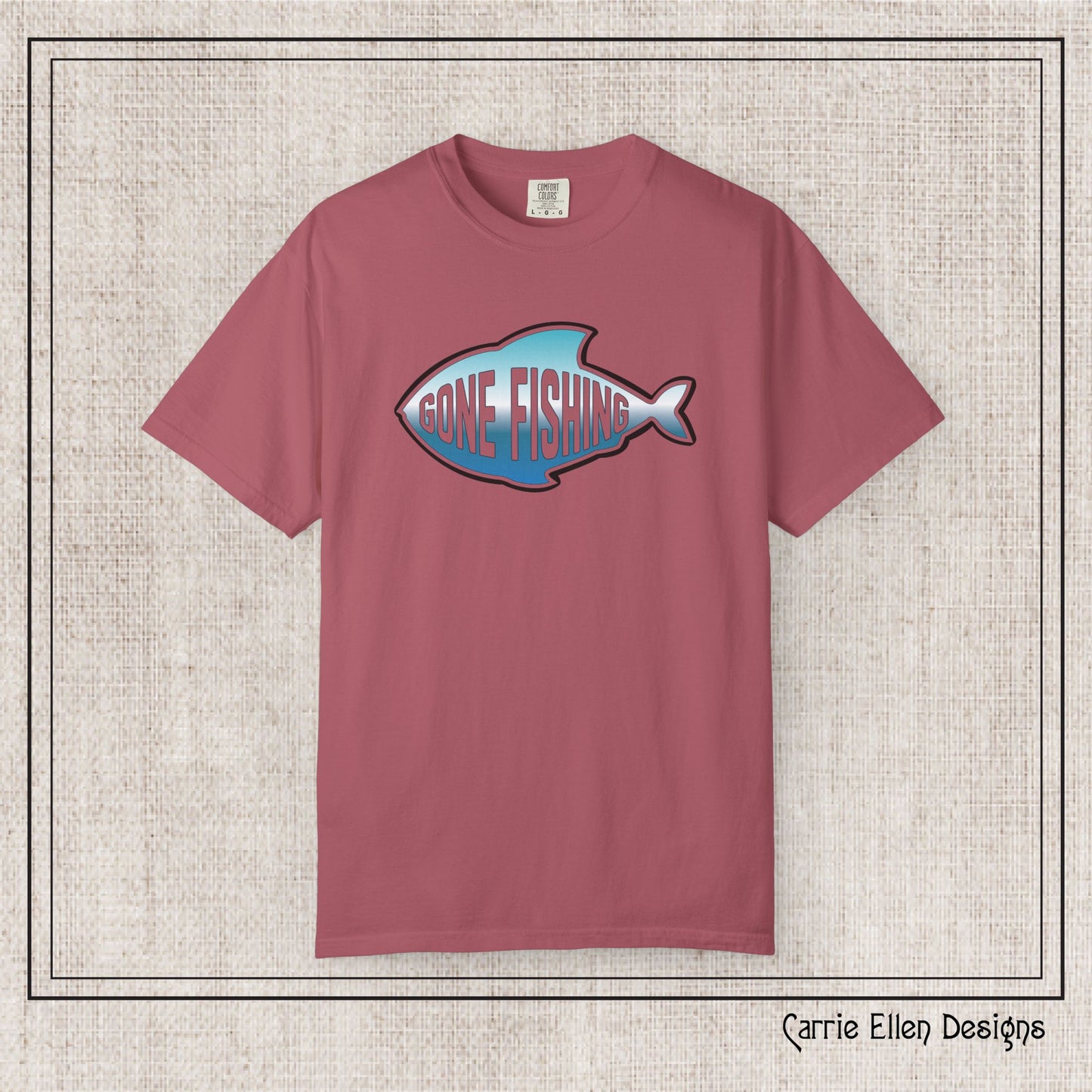 Gone Fishing Comfort Colors T-Shirt | Garment-Dyed Short Sleeve T-Shirt, Perfect for Fishing Enthusiasts (P-6065)