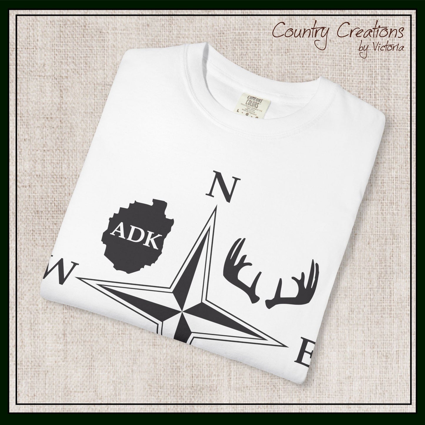 Adirondack Adventurers Compass Comfort Colors Short Sleeve Unisex T-Shirt - ADK Hunters Compass (P6027)