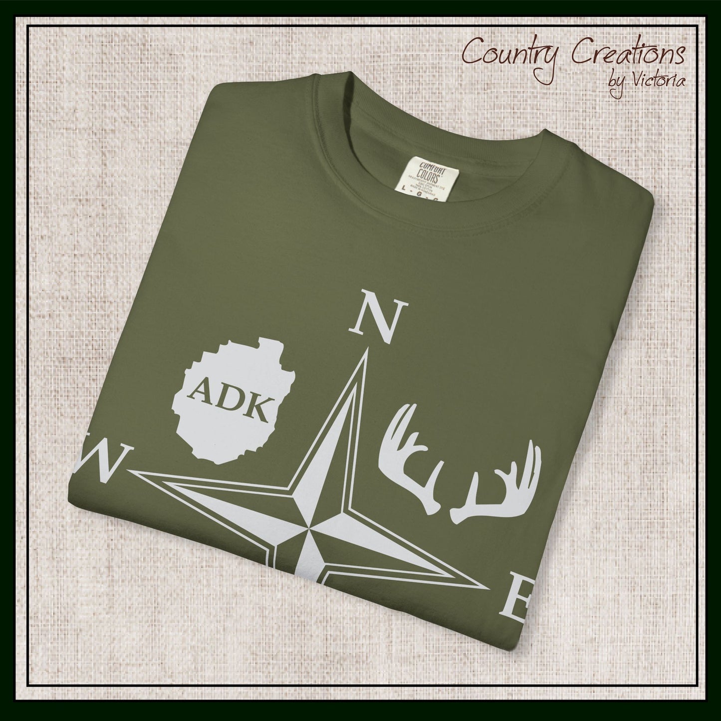 Adirondack Adventurers Compass Comfort Colors Short Sleeve Unisex T-Shirt - ADK Hunters Compass (P6027)