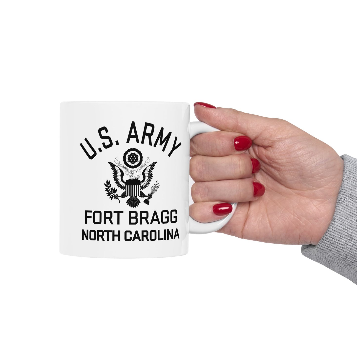 US Army Fort Bragg Eagle Emblem Ceramic Mug – Vintage WWII U.S. Army Reproduction – 11oz & 15oz (P-6040)