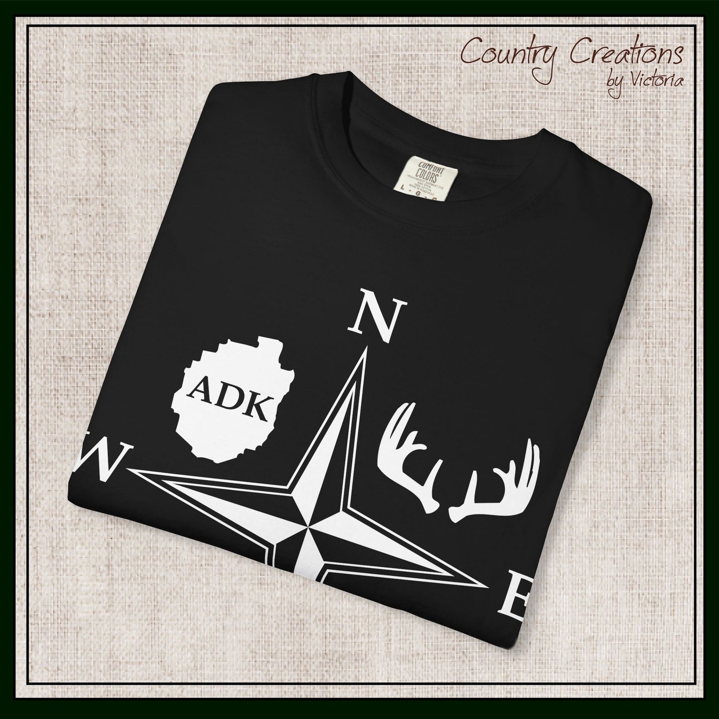 Adirondack Adventurers Compass Comfort Colors Short Sleeve Unisex T-Shirt - ADK Hunters Compass (P6027)