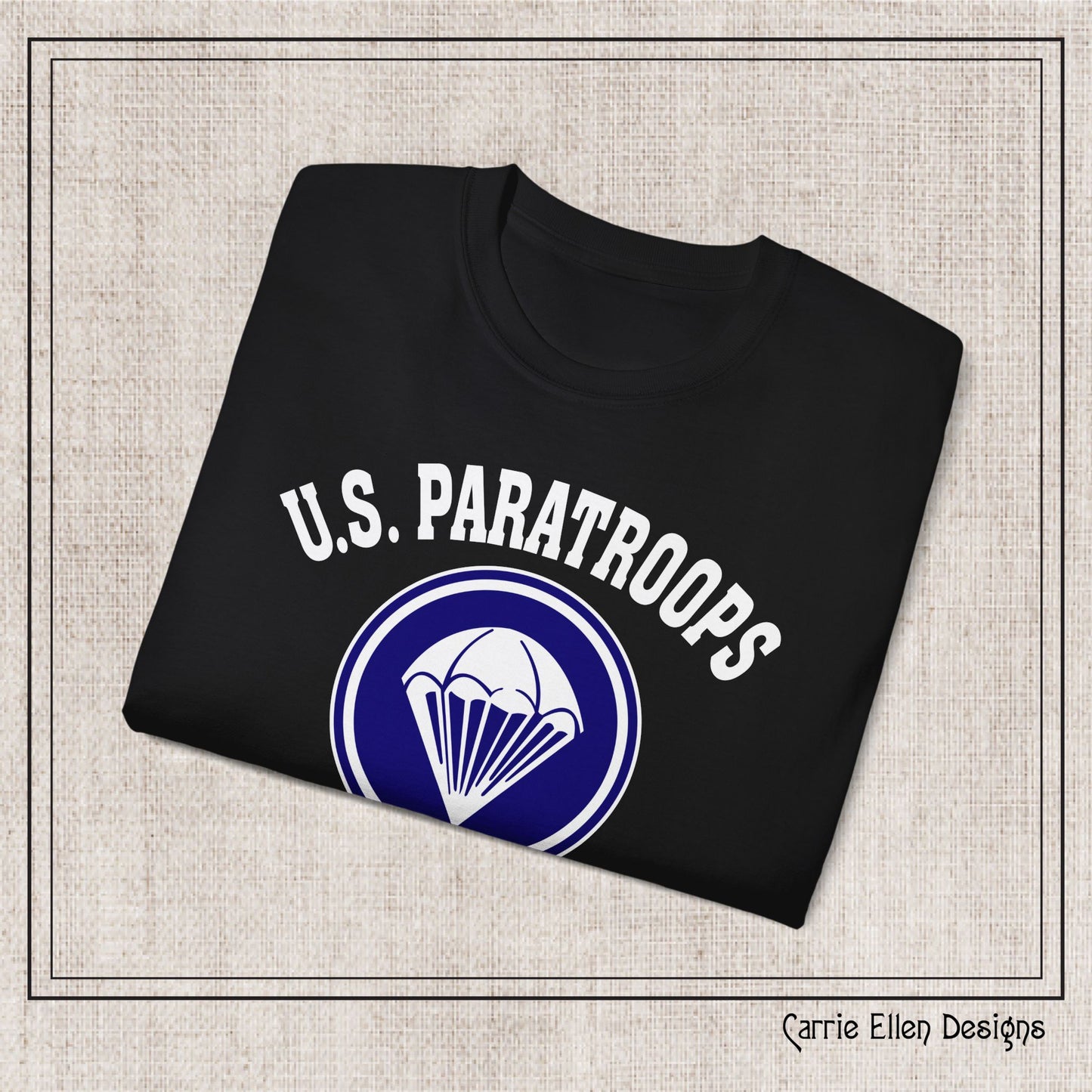 US Paratroops Camp Mackall North Carolina Short Sleeve Tee – Vintage WWII U.S. Army Reproduction T-Shirt, Military Pride Tee, Veteran Gift (P-6055)