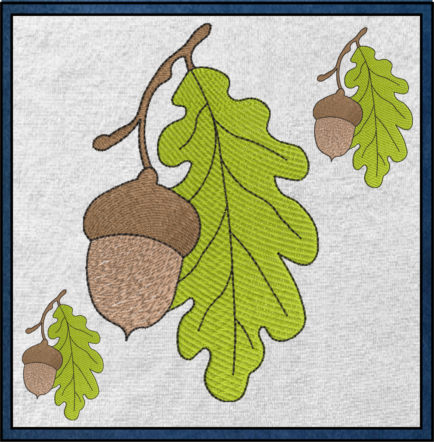 Acorn with Oak Leaf Machine Embroidery Design | Nature Home and Garden Embroidery | Tree and Forest Theme | 8 Sizes (0790)