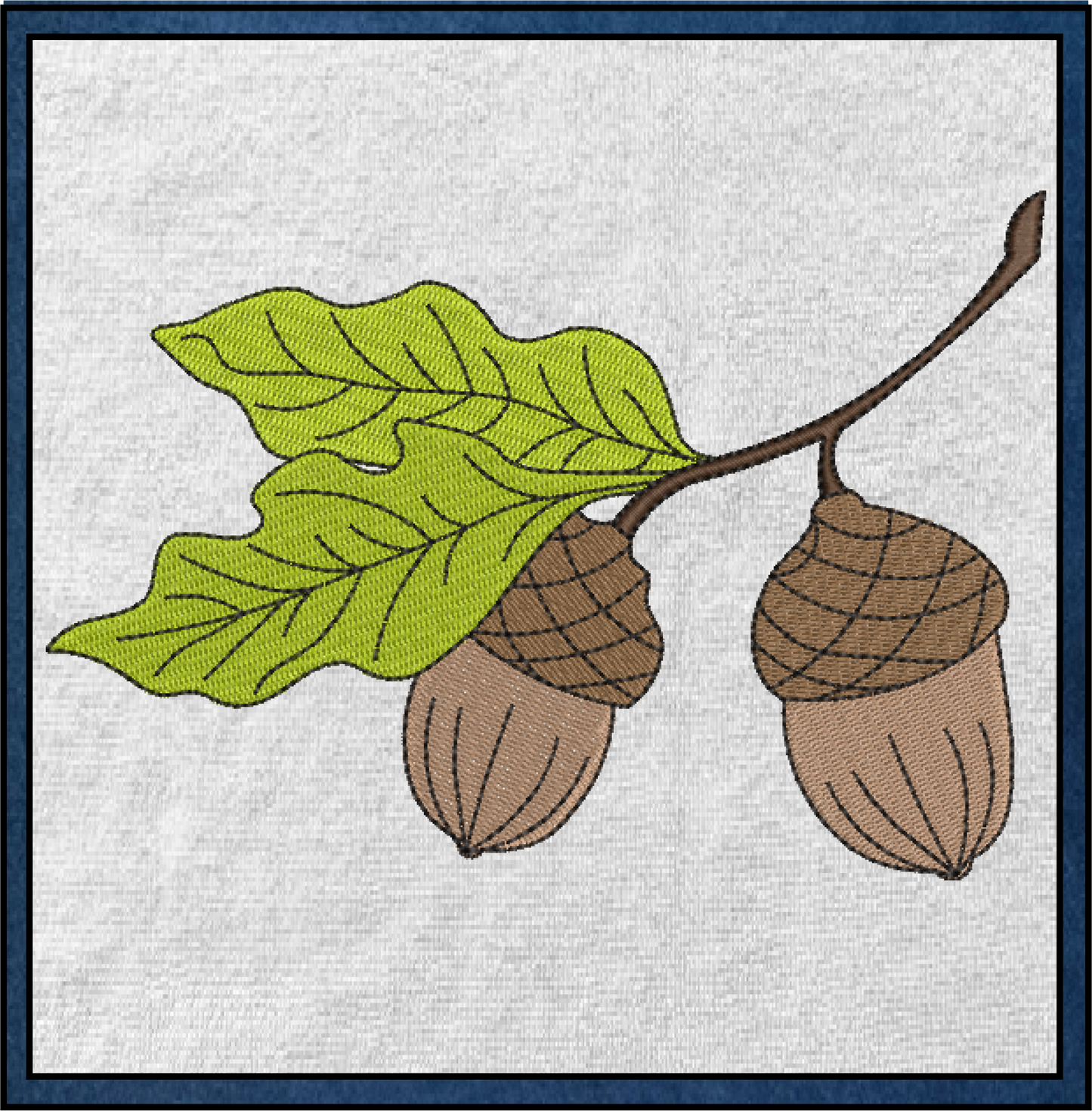 Acorn with Oak Leaf Machine Embroidery Design | Nature Home and Garden Embroidery | Tree and Forest Theme | 8 Sizes (0792)
