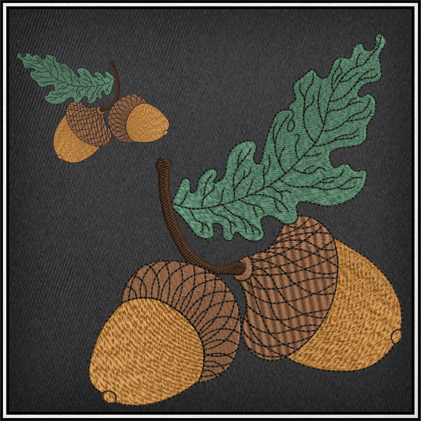 Acorn with Oak Leaf Machine Embroidery Design | Nature Home and Garden Embroidery | Tree and Forest Theme | 8 Sizes (0794)