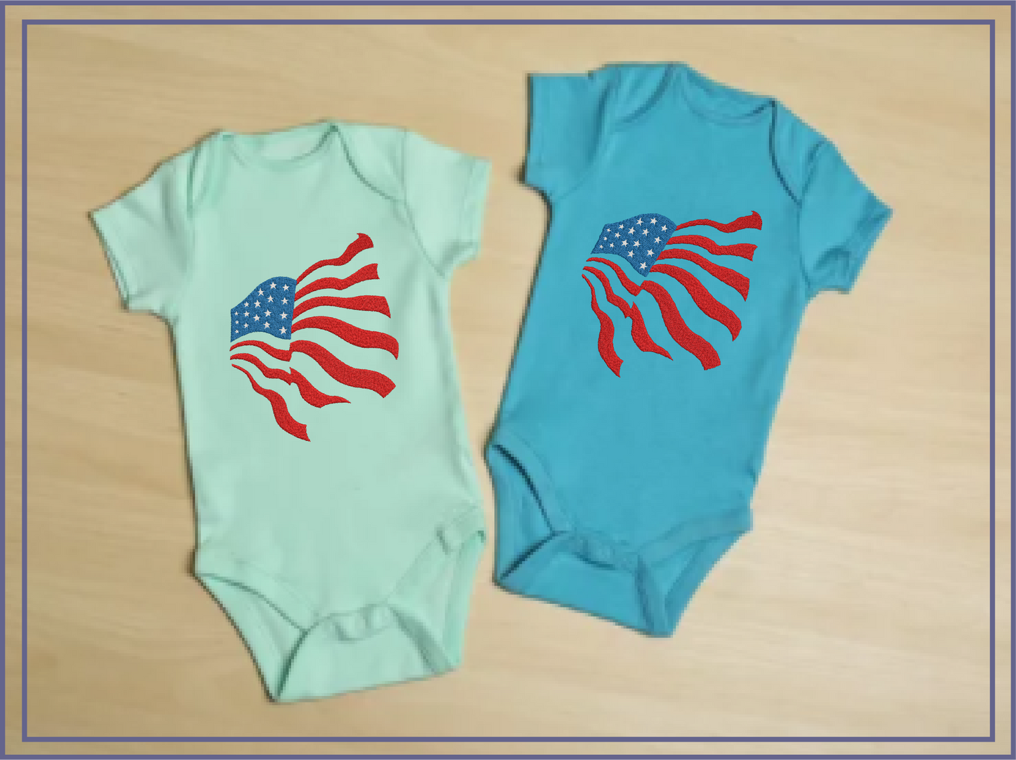 American Flag Machine Embroidery Design | Abstract USA Flag | 4th of July, Memorial Day Patriotic Embroidery | 6 Sizes (0712)