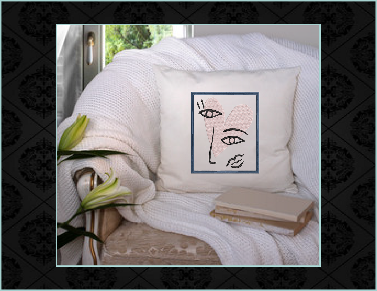 Ladies of Avignon Picasso Poster Machine Embroidery Line Art Design – Inspired by Pablo Picasso Abstract Art Exhibition Poster, 8 Sizes (0468)