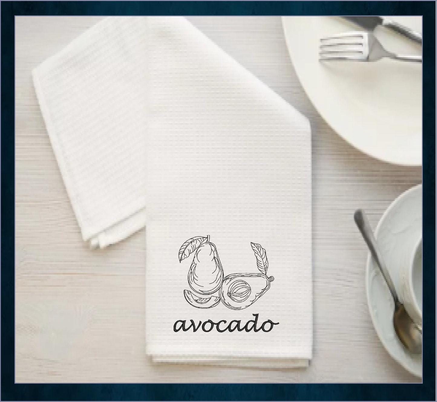 Avocado Machine Embroidery Design | Healthy Fruit Sketch | Avocado Silhouette Embroidery | Fruits and Vegetables Design | 8 Sizes (0939)