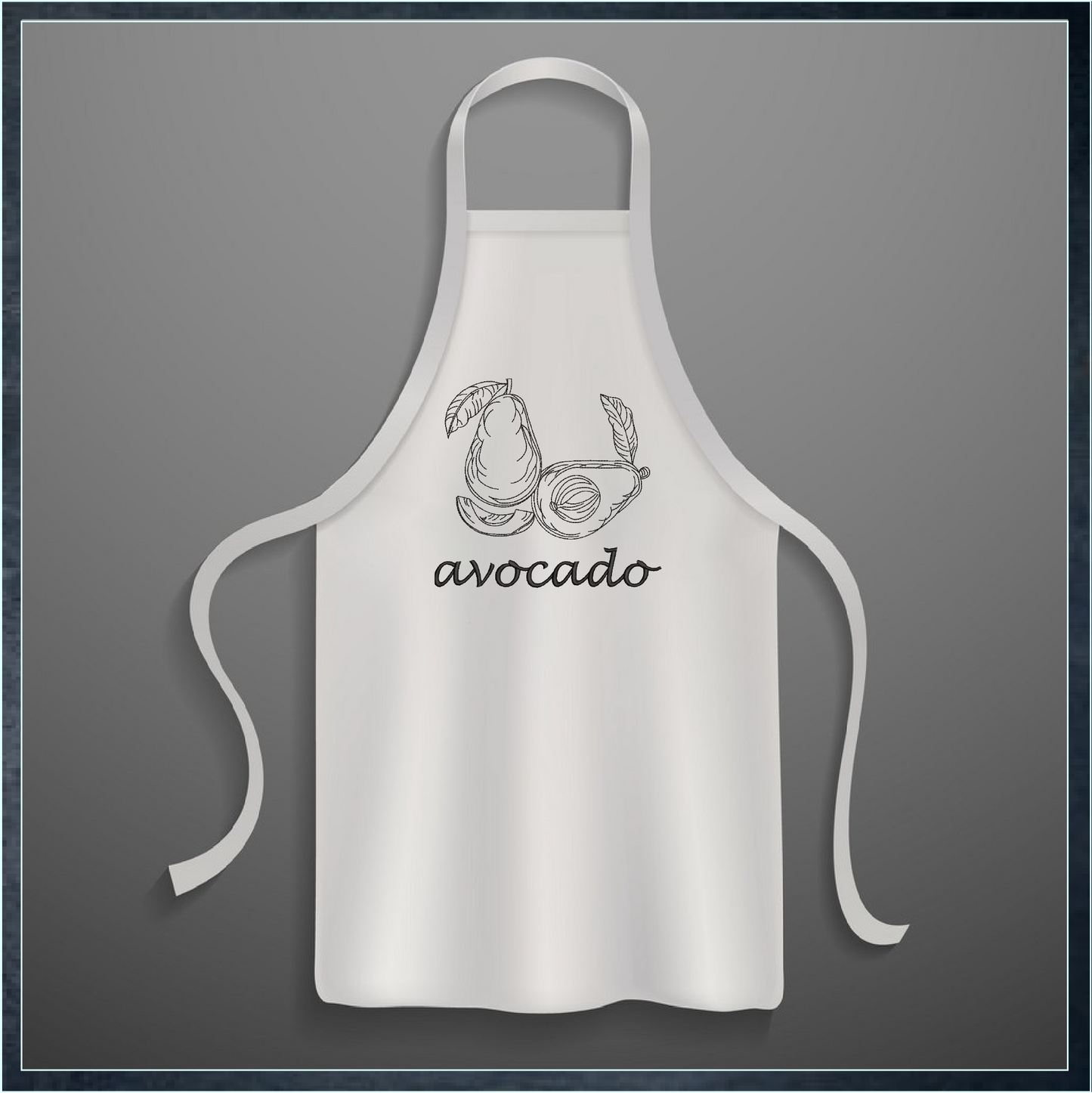 Avocado Machine Embroidery Design | Healthy Fruit Sketch | Avocado Silhouette Embroidery | Fruits and Vegetables Design | 8 Sizes (0939)