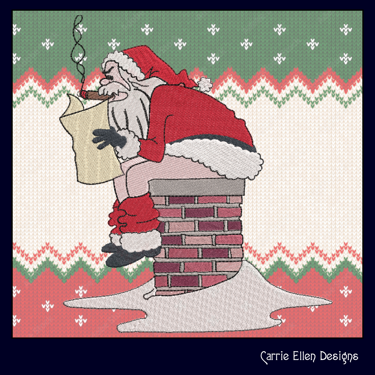 Bad Santa Machine Embroidery Design – Christmas Santa Claus Pattern, Sarcastic Funny Holiday Design, 6 Sizes (1043)