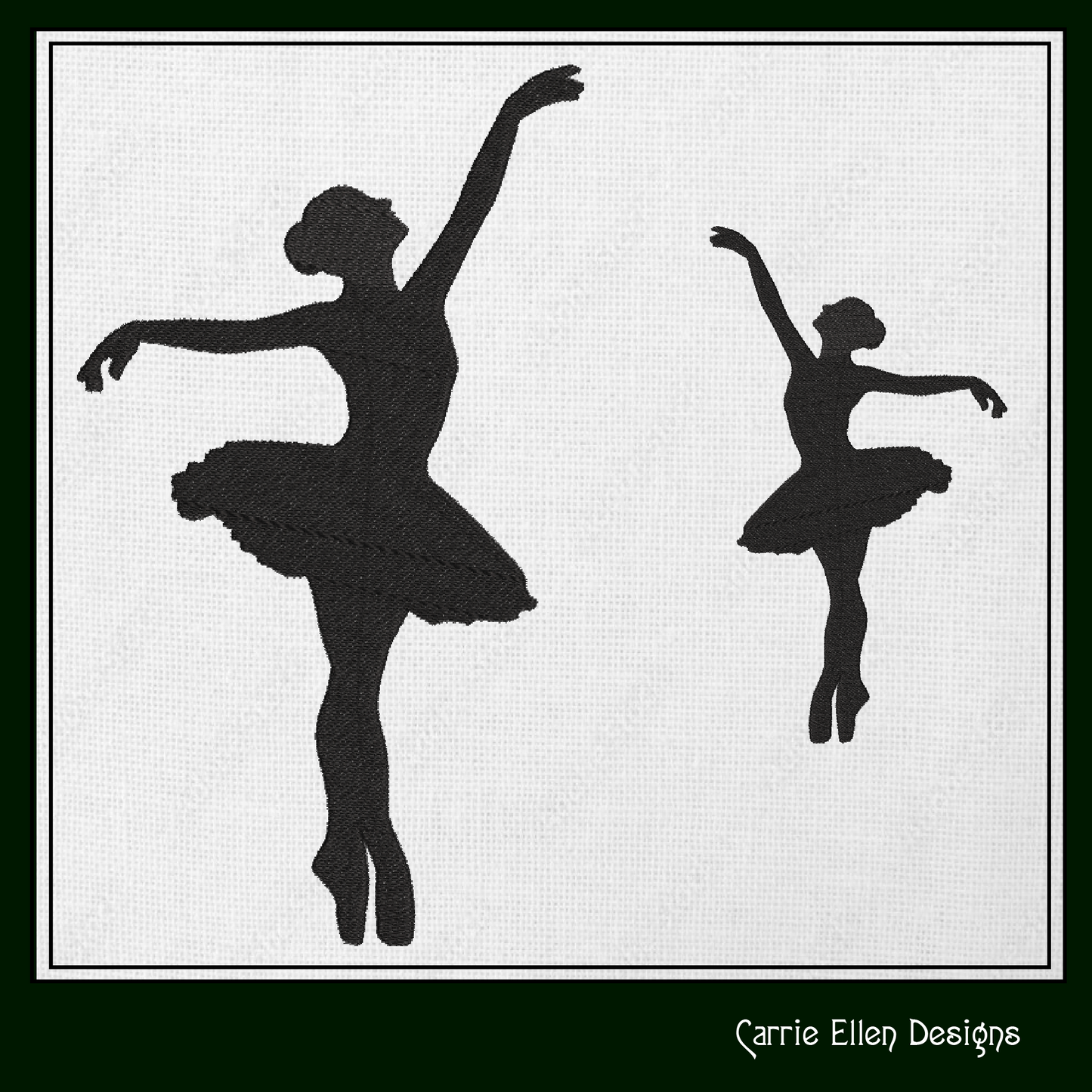 Ballerina Machine Embroidery Design – Dancer Silhouette Pattern, 6 Sizes (1226)