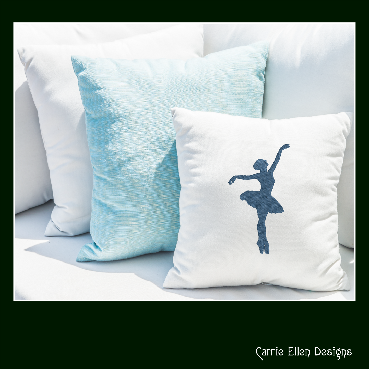 Ballerina Machine Embroidery Design – Dancer Silhouette Pattern, 6 Sizes (1226)