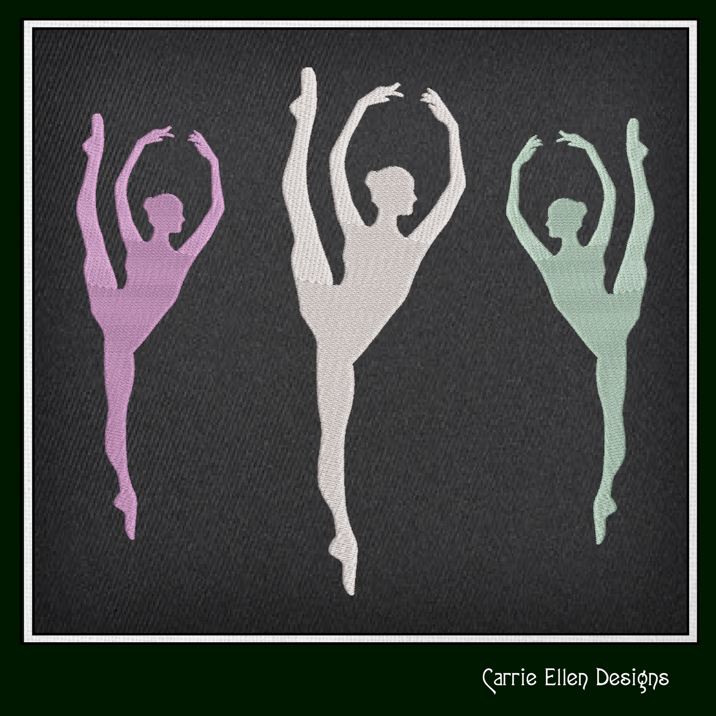 Ballerina Machine Embroidery Design – Dancer Silhouette Pattern, 6 Sizes (1228)