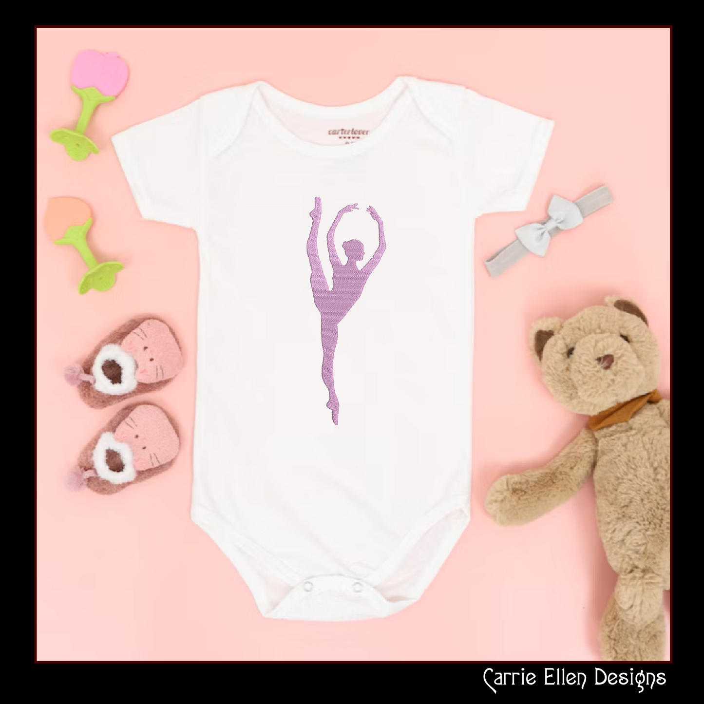 Ballerina Machine Embroidery Design – Dancer Silhouette Pattern, 6 Sizes (1228)
