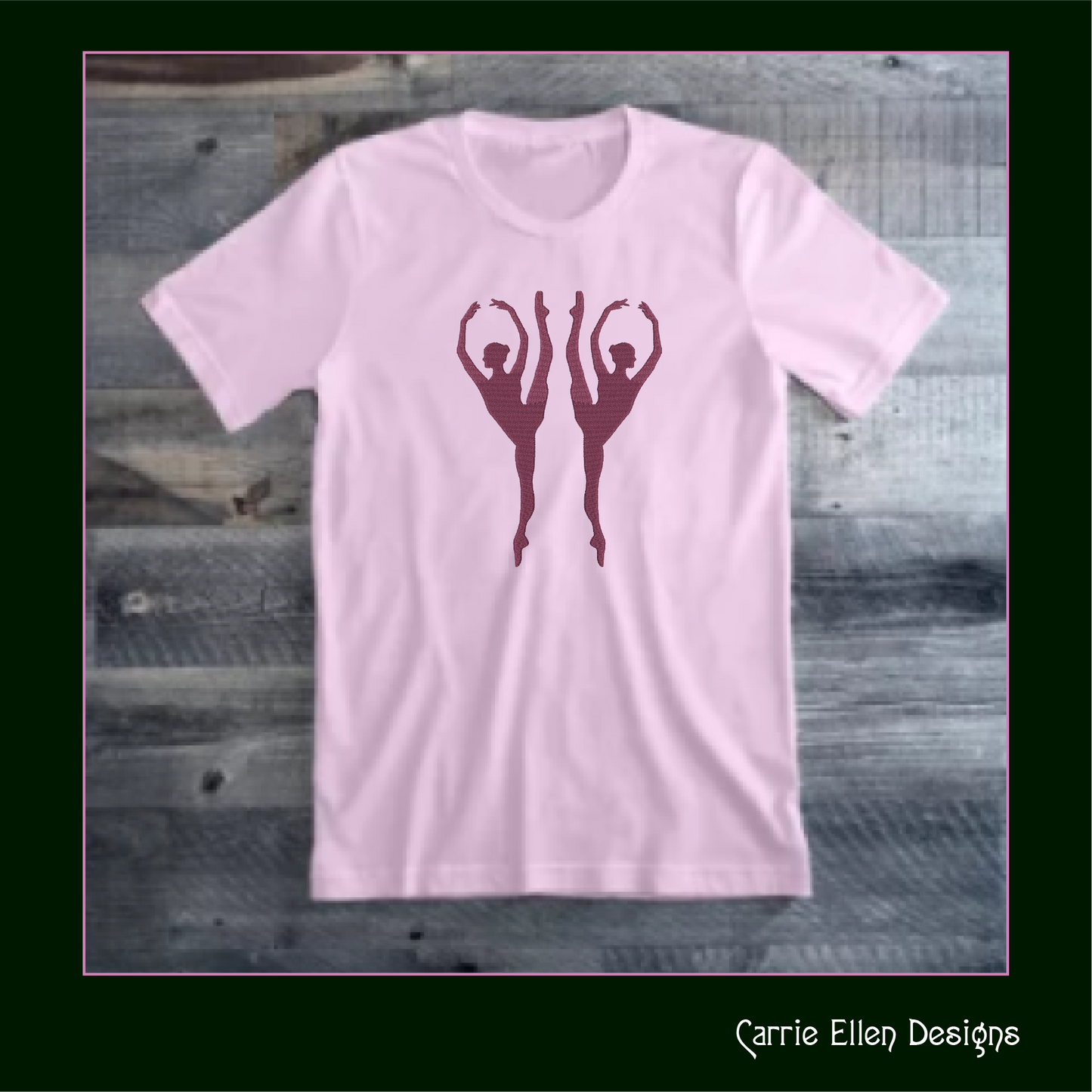 Ballerina Machine Embroidery Design – Dancer Silhouette Pattern, 6 Sizes (1228)