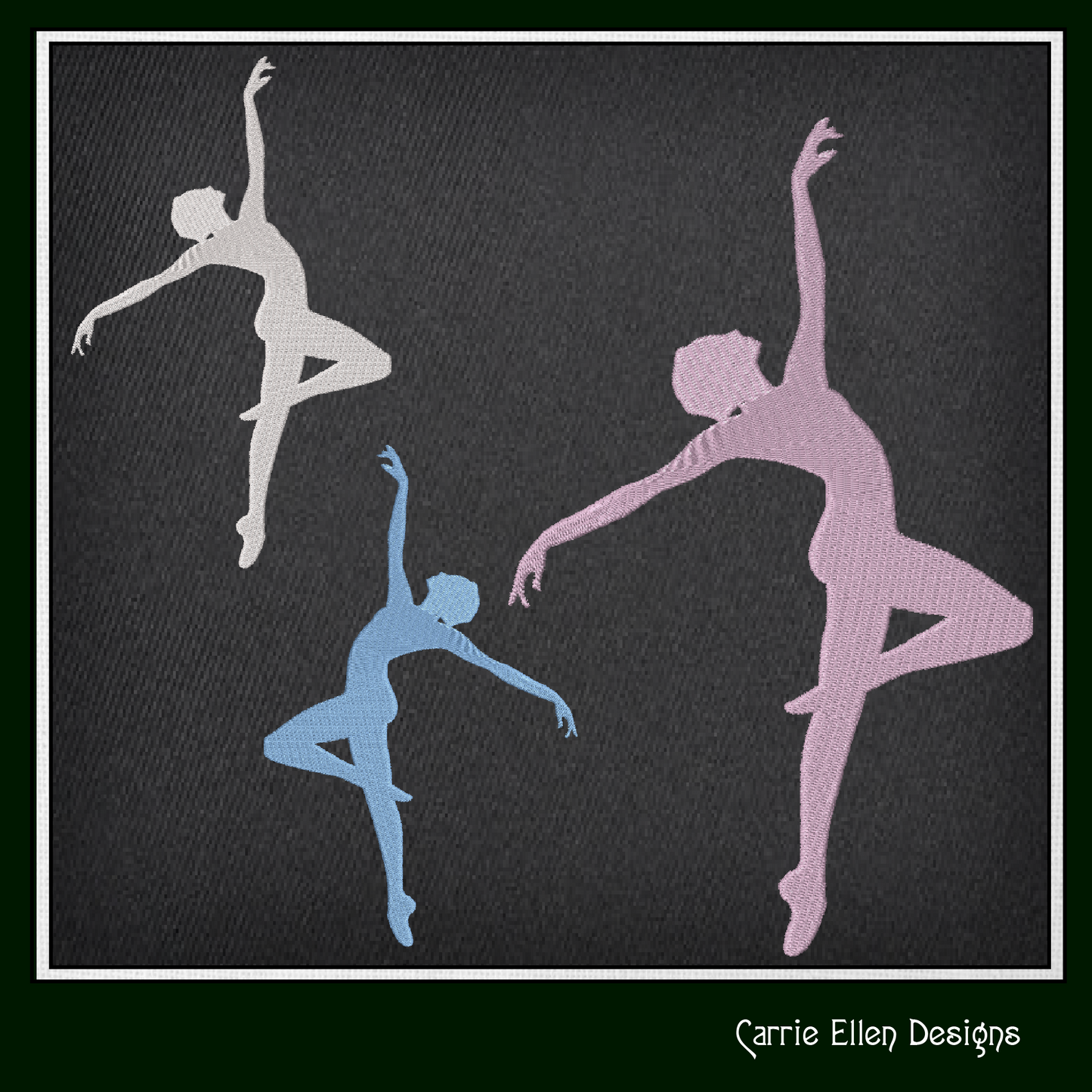 Ballerina Machine Embroidery Design – Dancer Silhouette Pattern, 6 Sizes (1229)