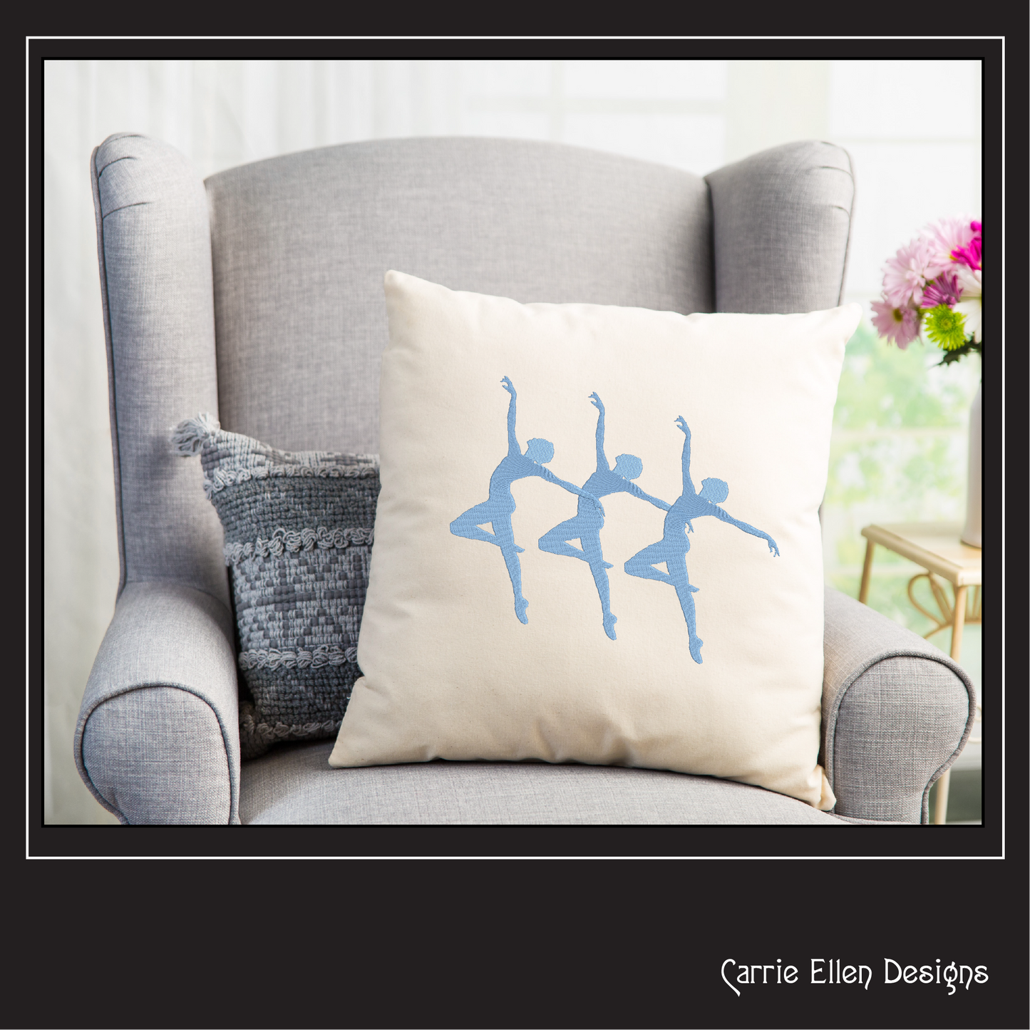 Ballerina Machine Embroidery Design – Dancer Silhouette Pattern, 6 Sizes (1229)