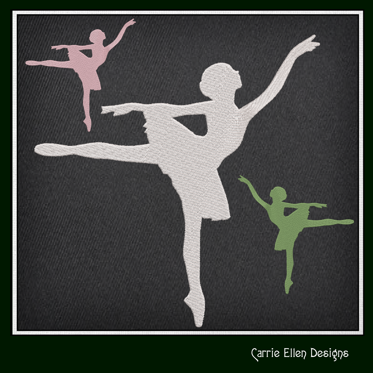 Ballerina Machine Embroidery Design – Dancer Silhouette Pattern, 6 Sizes (1230)