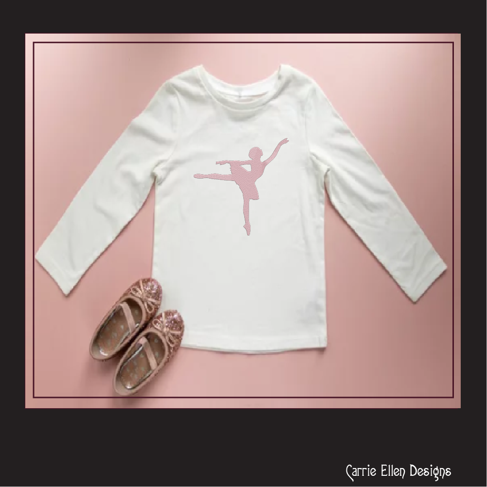 Ballerina Machine Embroidery Design – Dancer Silhouette Pattern, 6 Sizes (1230)