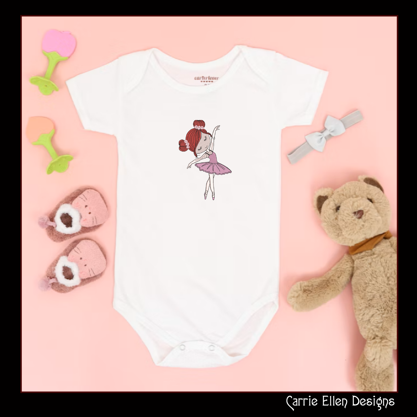 Ballerina Machine Embroidery Design, Dancer Ballet Drawing Design, Kids Design Gift, 6 Sizes (1455)