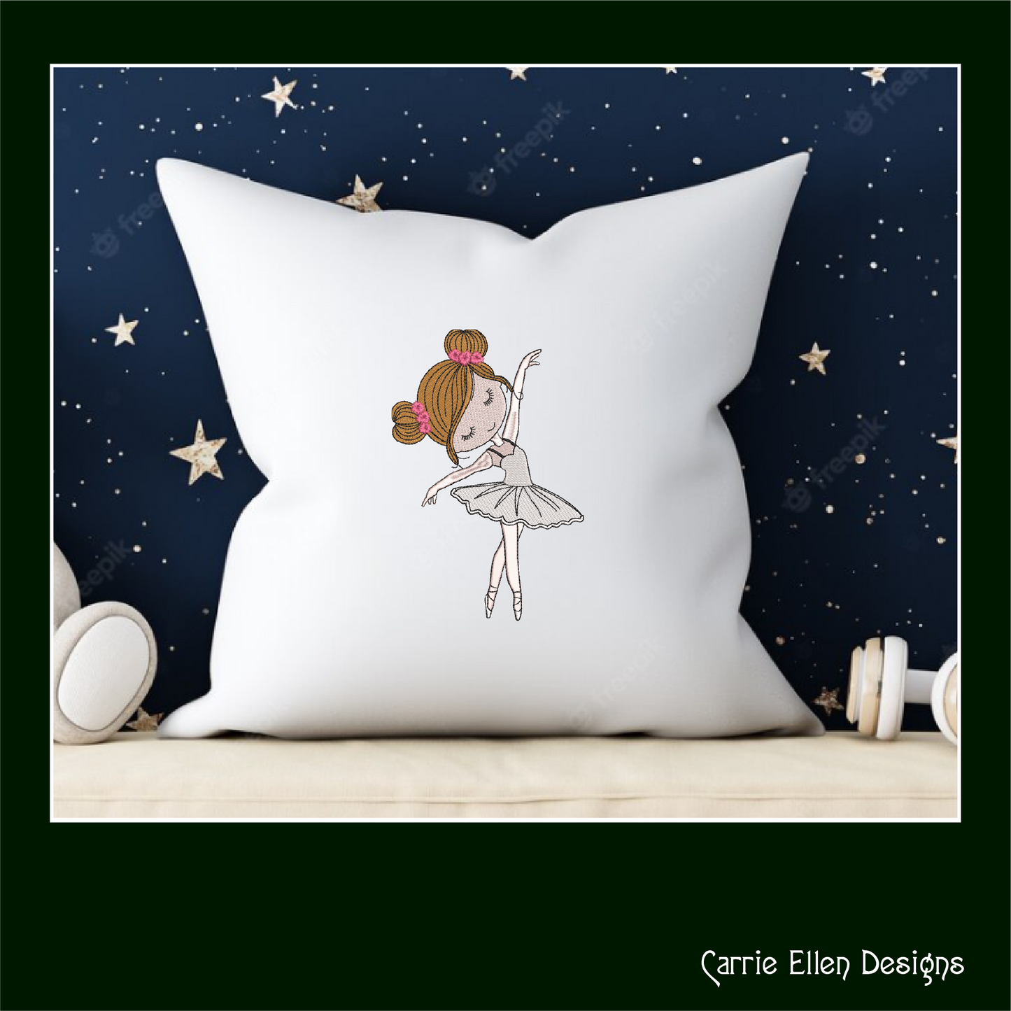 Ballerina Machine Embroidery Design, Dancer Ballet Drawing Design, Kids Design Gift, 6 Sizes (1455)