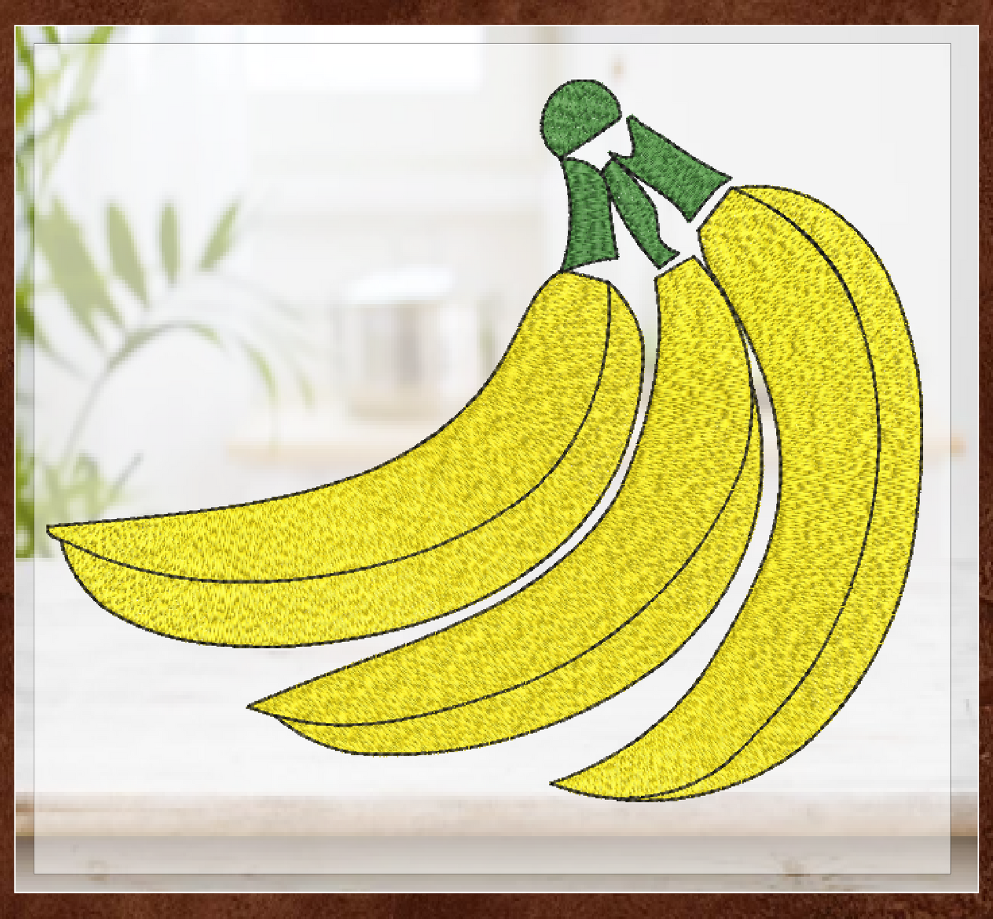 Banana Bunch Machine Embroidery Design | Summer Fruit Artistic Drawing | Fruits and Vegetables Design | 8 Sizes (0943)