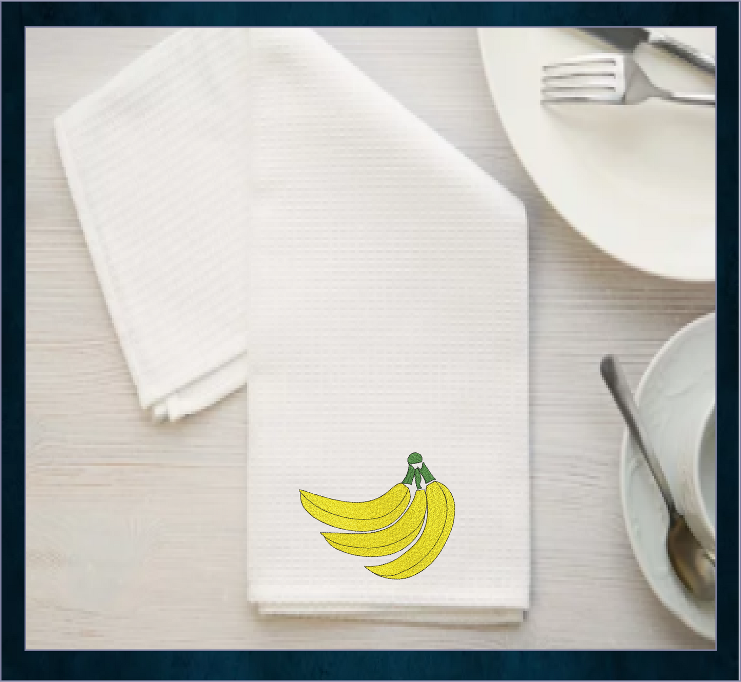 Banana Bunch Machine Embroidery Design | Summer Fruit Artistic Drawing | Fruits and Vegetables Design | 8 Sizes (0943)