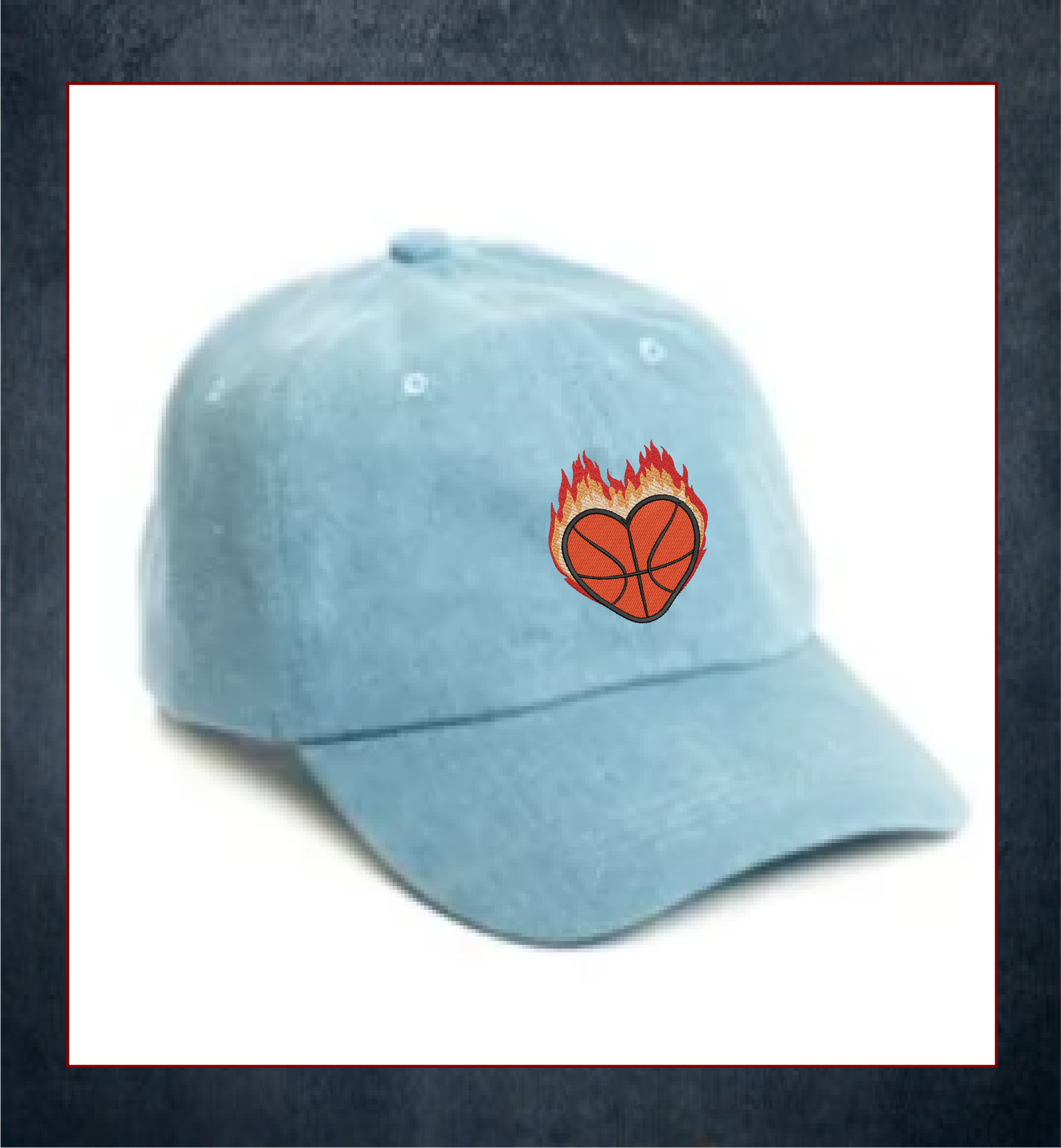 Basketball Machine Embroidery Design, Flaming Heart Basketball Embroidery, Sport Embroidery, Team Sport Design, 8 Sizes (0100)