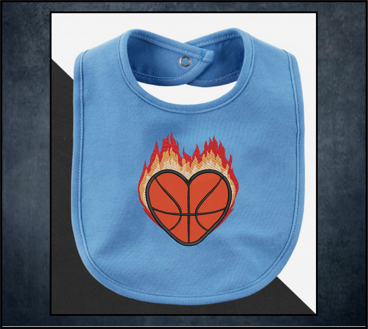 Basketball Machine Embroidery Design, Flaming Heart Basketball Embroidery, Sport Embroidery, Team Sport Design, 8 Sizes (0100)