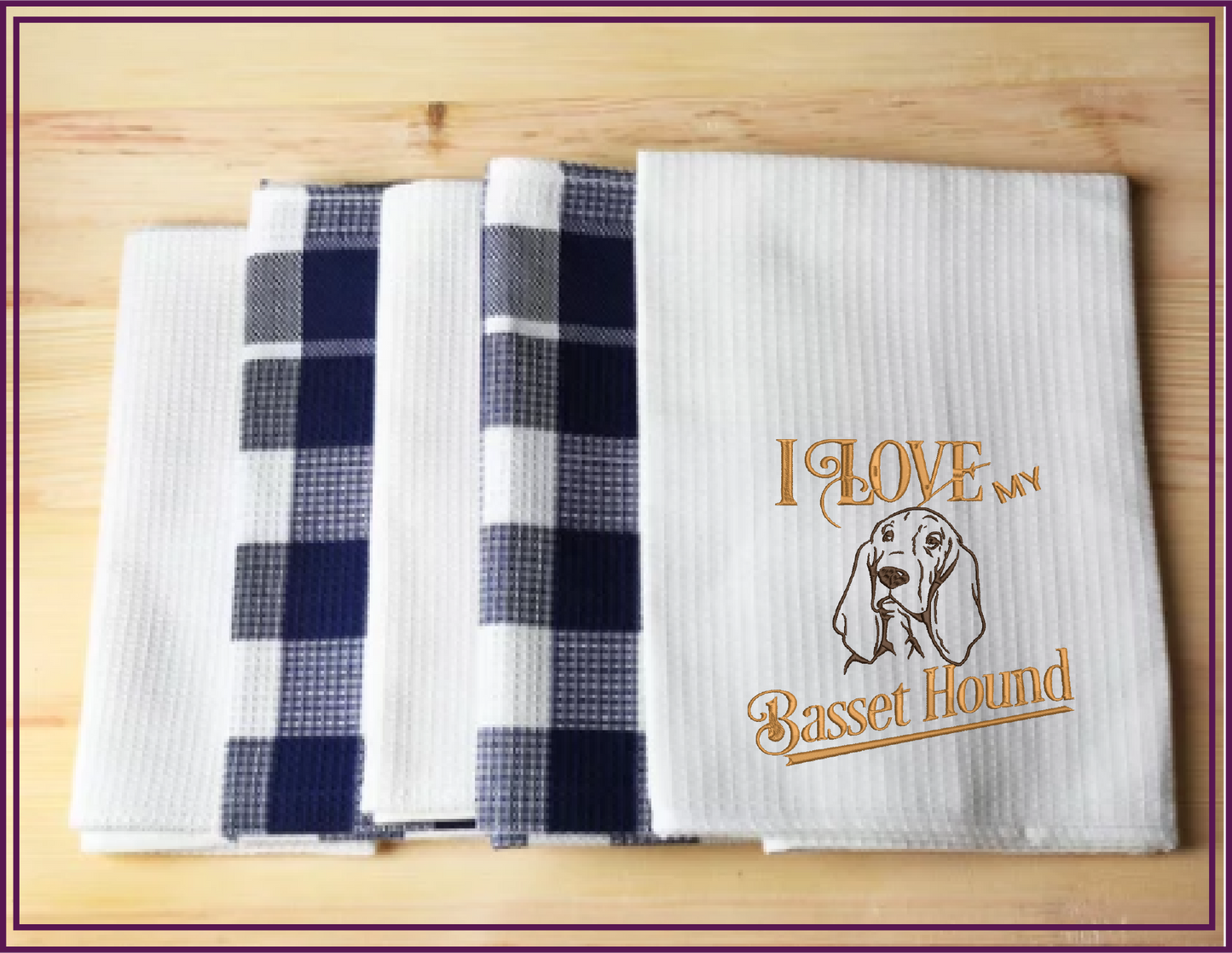 I Love My Bassett Hound Machine Embroidery Design – Pet Dog Pattern, Dog Lover, 10 Sizes (0512)
